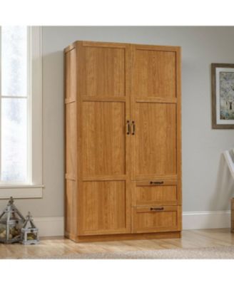 Bedroom Wardrobe Cabinet with Shelves and Hanging Rod, Storage Closet Organizer