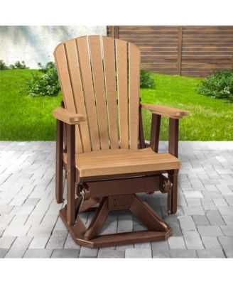 Fan Back Swivel Glider in Cedar and Tudor Brown