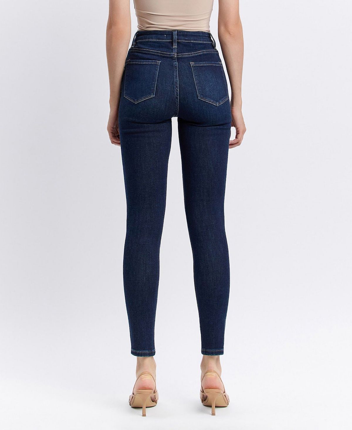 Vervet Women's High Rise Ankle Skinny Jeans view 3 — MAYCSS fashion products
