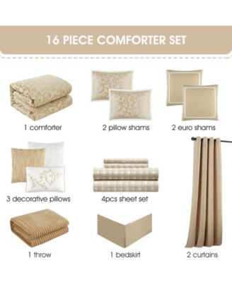 Johnella Scroll 16-Pc. Comforter Set, King