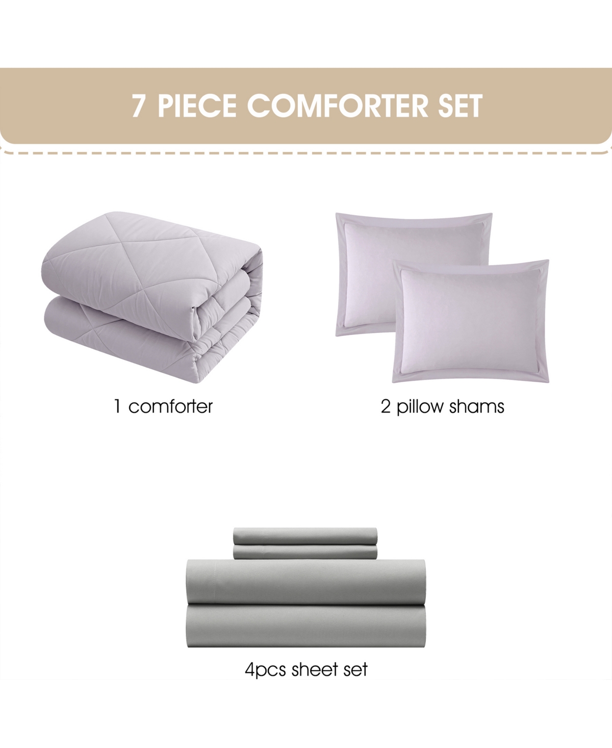Stratford Park Arelia Geometric 7-pc. Comforter Set, Queen In Purple