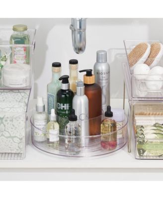 12-inch Divided Lazy Susan for Bathroom Storage - Clear