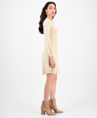 Petite Cable-Knit Sweater Dress