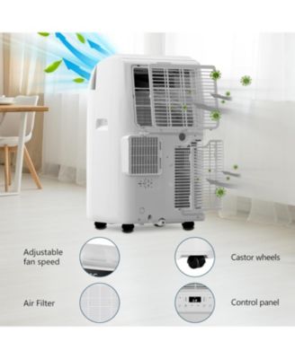 10,000 BTU Portable Air Conditioner - 3-in-1 Cooling, Fan & Dehumidifier, Includes Window Kit, Exhaust Hose, 24H Timer, Cools 450 Sq. Ft