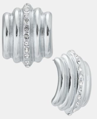Pav&eacute; Multi-Row J-Hoop Earrings