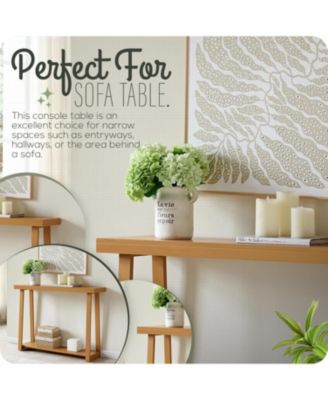 Emma Narrow Console Table with Lower Shelf Perfect for Sofa Table, Entryway Table for Hallway, Living Room