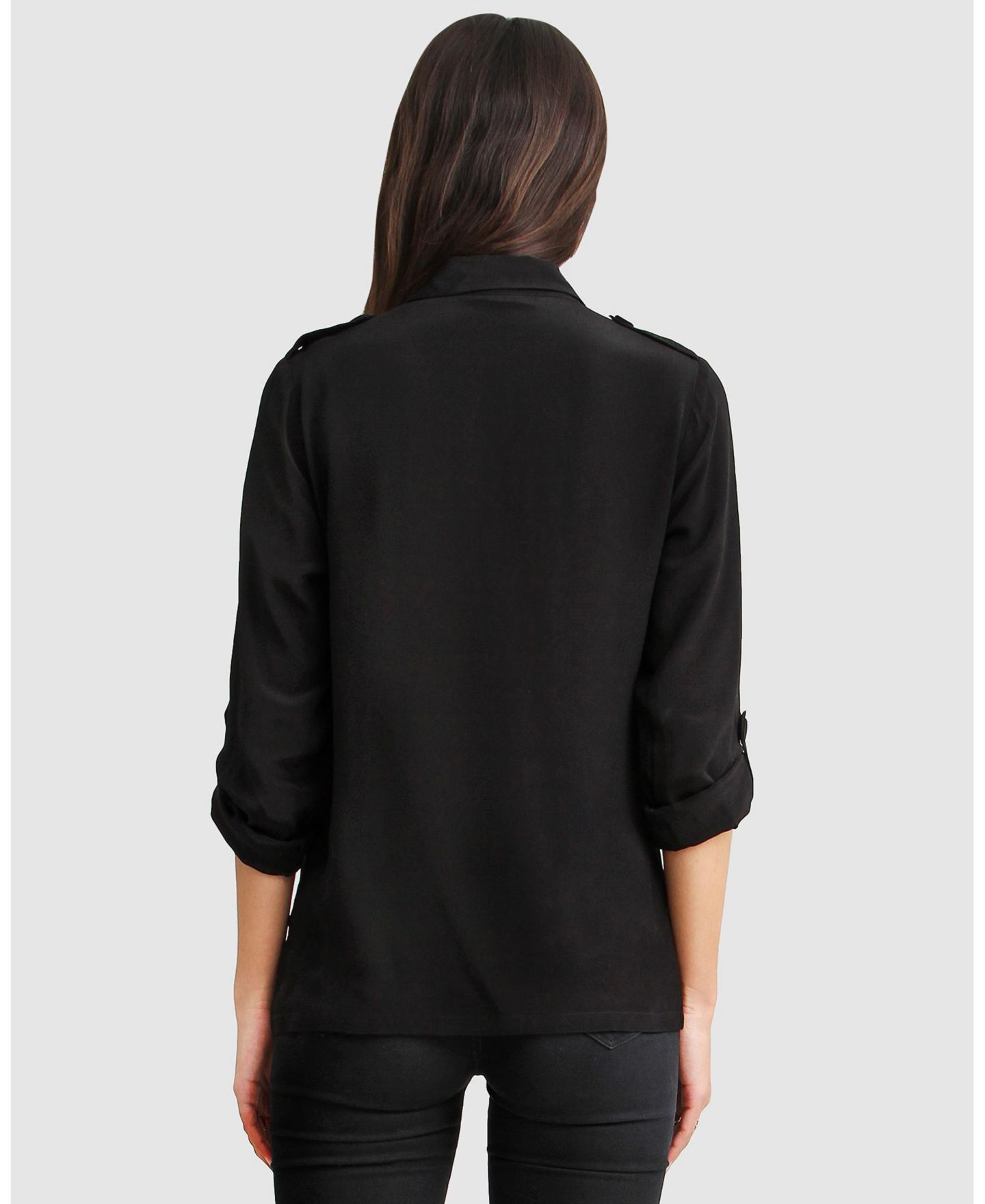 Женская блузка Belle & Bloom Eclipse Rolled Sleeve, цвет: Чёрный — фото 4