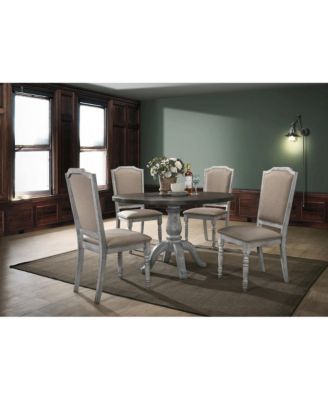 Iris Weathered White Wood 5-Pc Dining Set