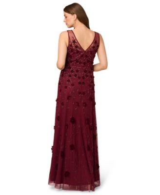 Women's Beaded Floral Gown 