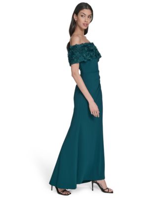 Women's Off-The-Shoulder Side-Ruched Gown