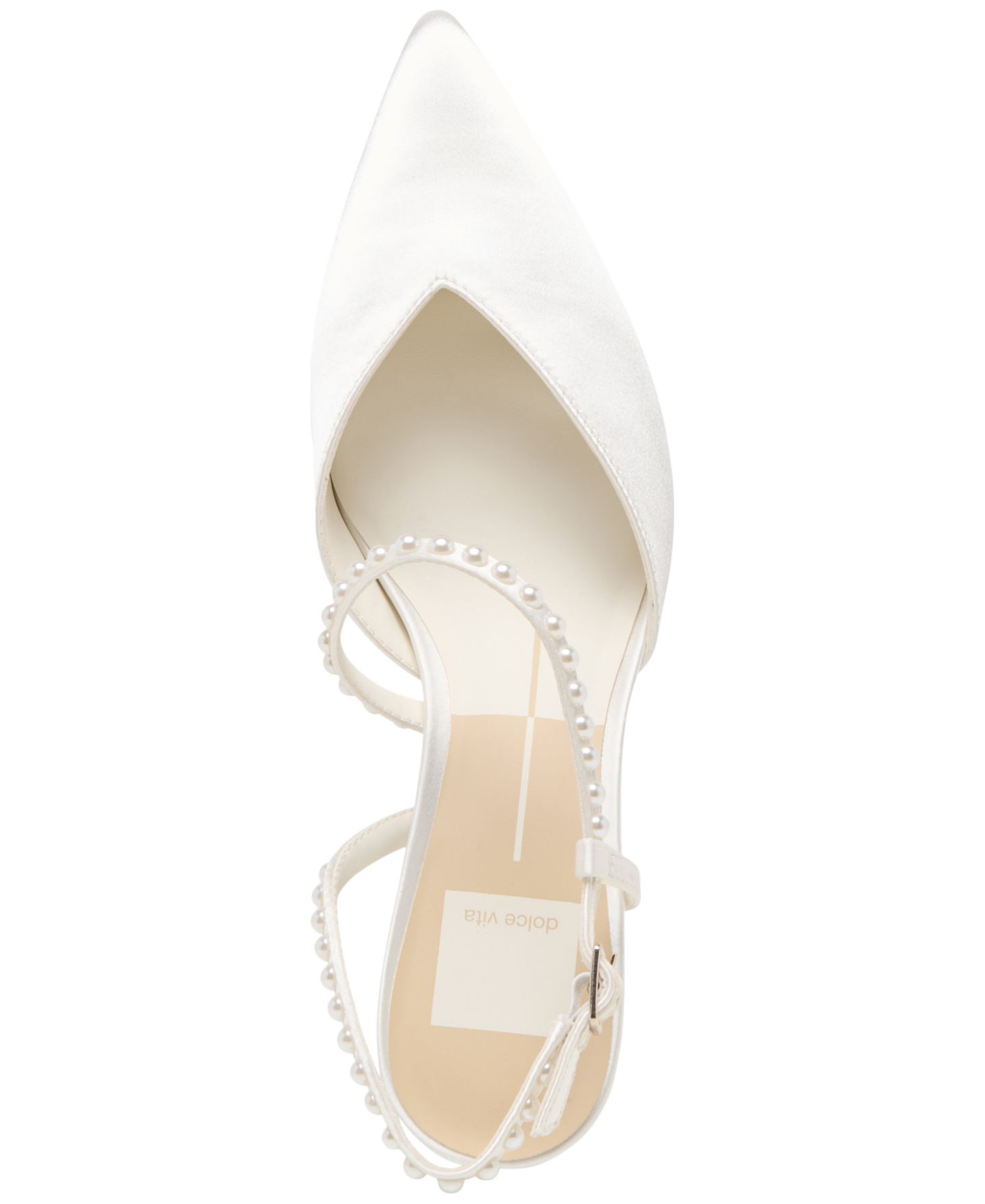 Женские туфли Dolce Vita Kamra Pearl Mid Satin Strappy Kitten Heel Pumps, цвет: Насыщенный белый — фото 4
