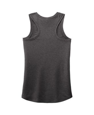 Women's Heather Charcoal Name Number Racer Back Tri-Blend Tank Top