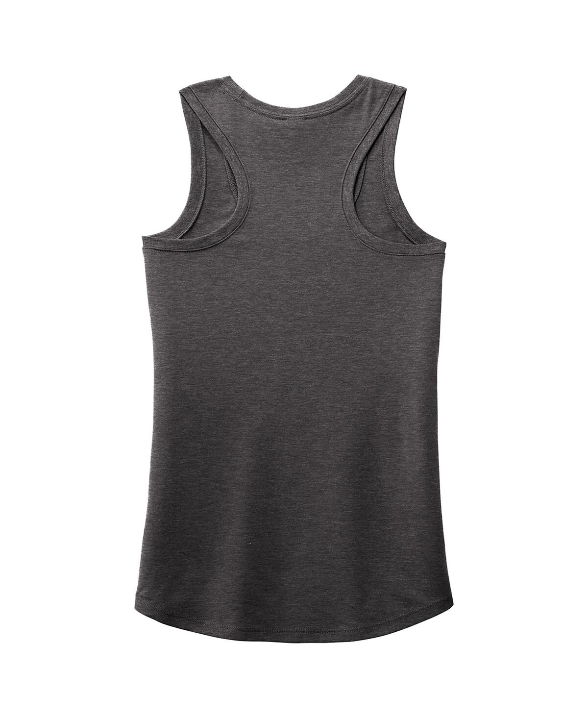 Nascar Women's Heather Charcoal Name Number Racer Back Tri-blend Tank Top In Gray