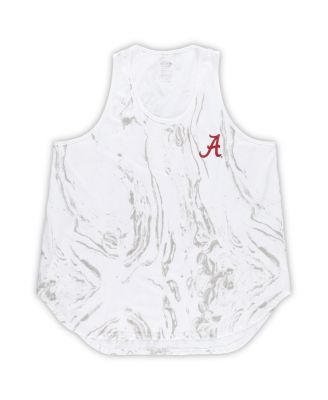 Women's White Alabama Crimson Tide Plus Size Marble Tank and Shorts Set