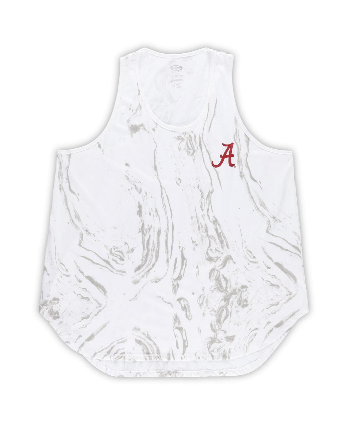 Profile Women's White Alabama Crimson Tide Plus Size Marble Tank And Shorts Set In White