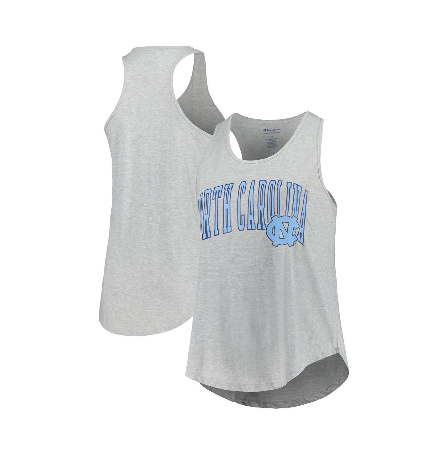 Женские топы Profile Heather Gray North Carolina Tar Heels Arch Logo Racerback Scoop Neck — фото 1