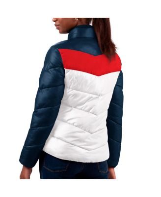 Women's White/Navy New England Patriots New Star Quilted Full-Zip Jacket