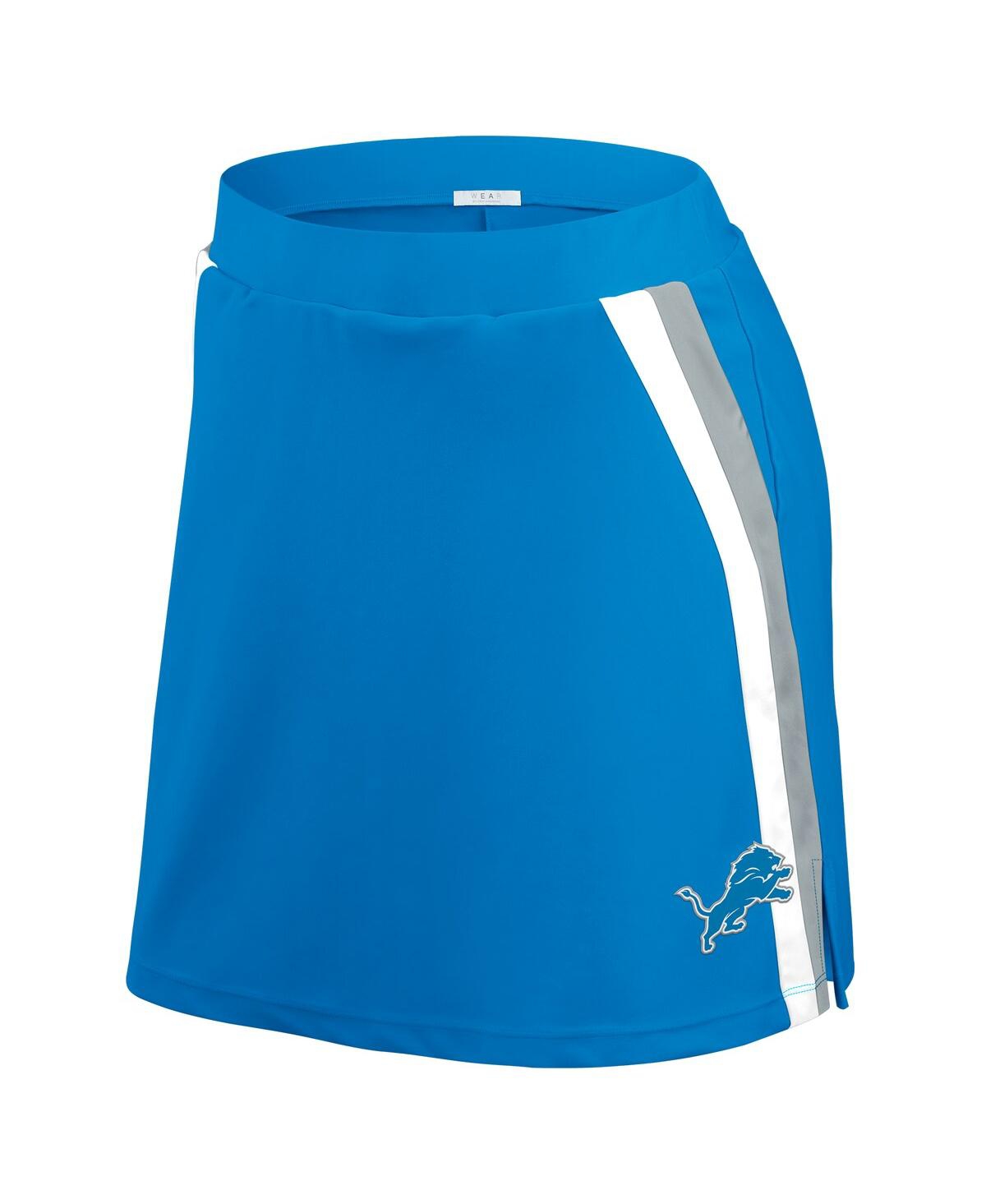 Wear By Erin Andrews Blue Detroit Lions Stripe Skort In Blue