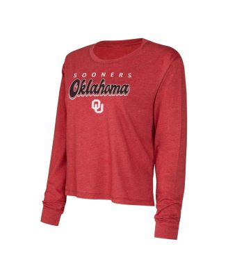 Women's Crimson Oklahoma Sooners Team Color Long Sleeve Top and Shorts Set