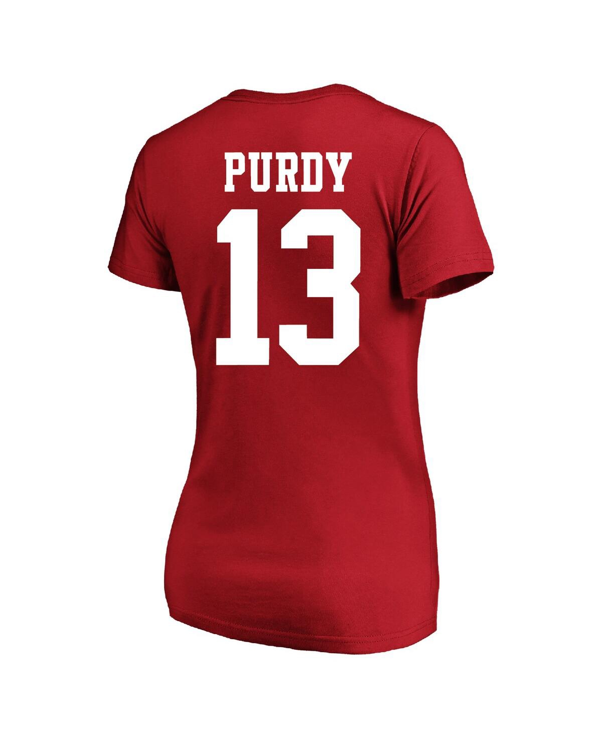 Fanatics Women's Brock Purdy Scarlet San Francisco 49ers Plus Size Fair Catch Name Number Scoop Neck T-shirt In Red