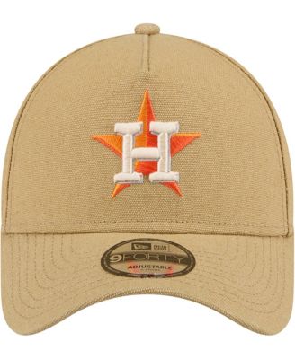 Men's Khaki Houston Astros Logo Essentials 9FORTY A-Frame Adjustable Hat