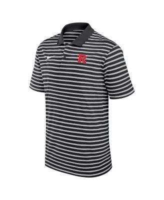 Men's Black Rutgers Scarlet Knights Victory Stripe Performance Polo Shirt
