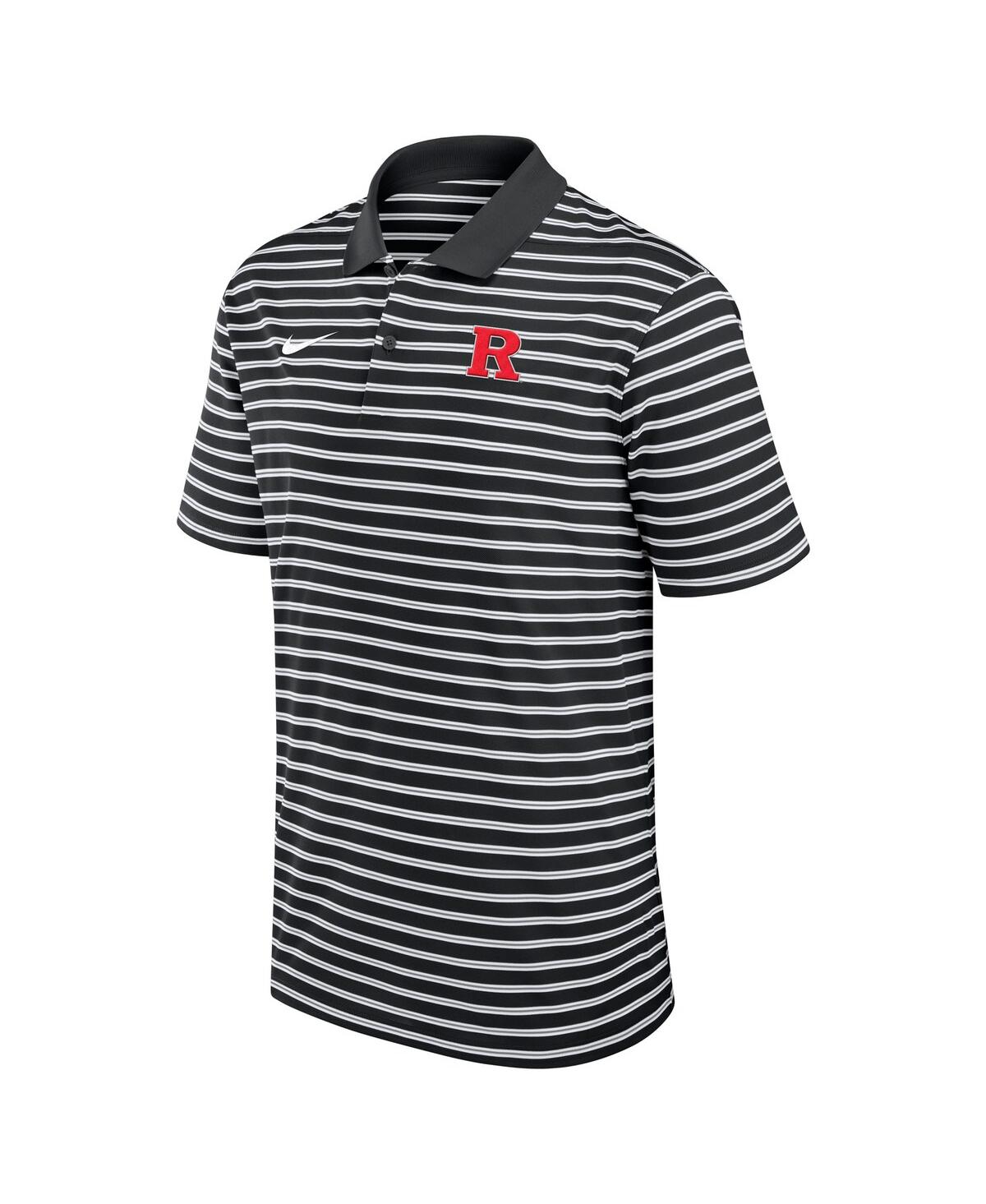 Nike Black Rutgers Scarlet Knights Victory Stripe Performance Polo In Black