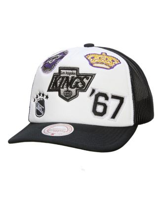 Mitchell & Ness - Men's White/Black Los Angeles Kings Gridlock Trucker Adjustable Hat