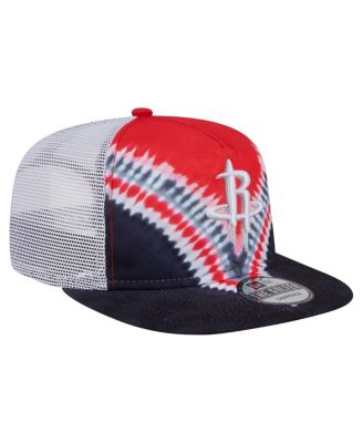 Men's Black/Red Houston Rockets Throwback Dye Golfer Snapback Hat