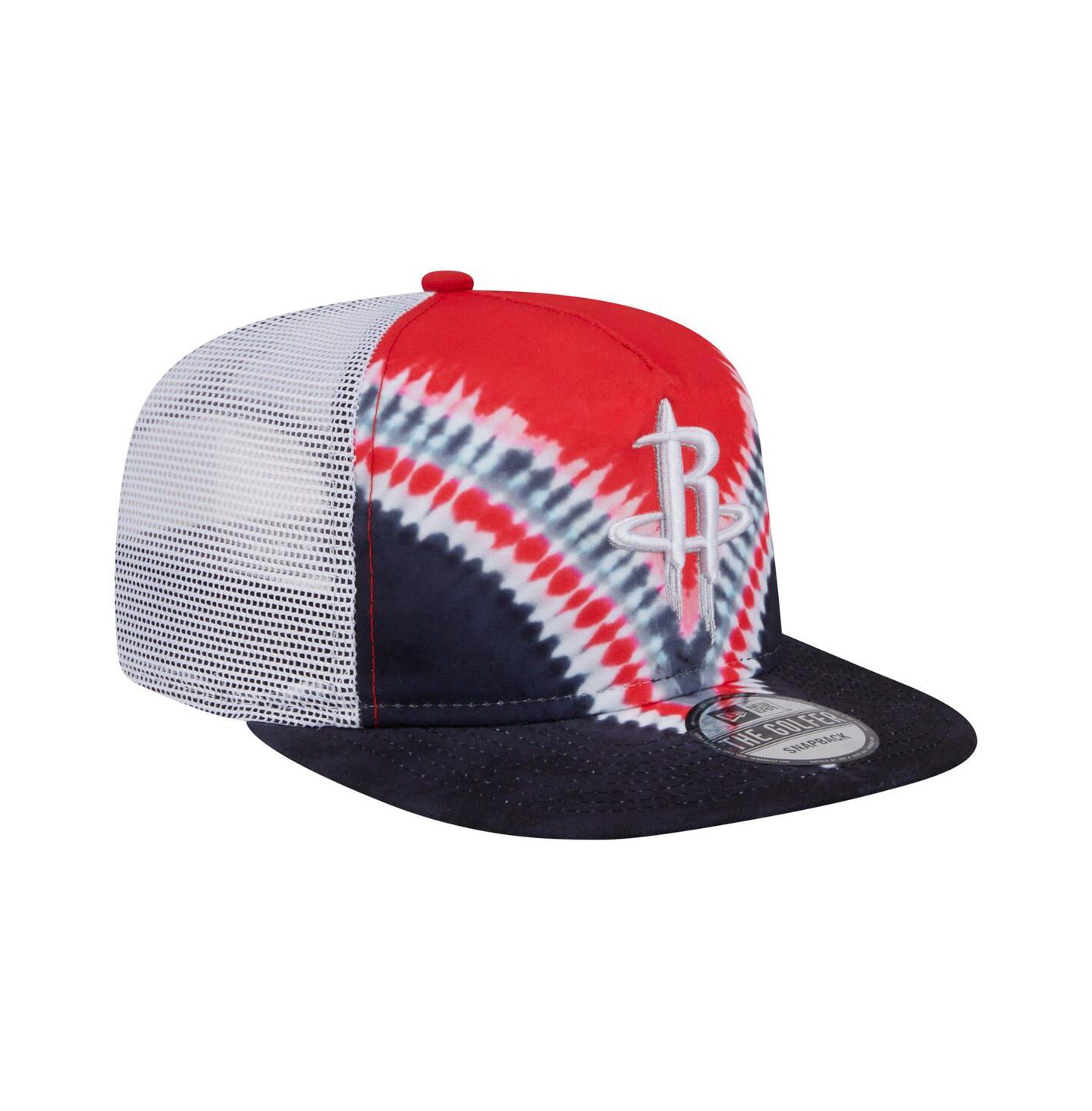 Мужская кепка New Era Black/Red Houston Rockets Throwback Dye Golfer Snapback Hat — фото 3