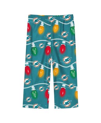 Toddler 2-Piece Miami Dolphins Garland Holiday Long Sleeve Pajama Set