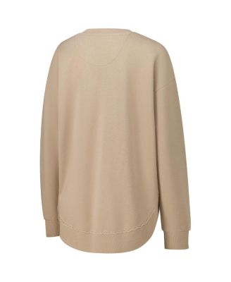 Women's Tan Michigan Wolverines Poncho Fleece Pullover Sweatshirt