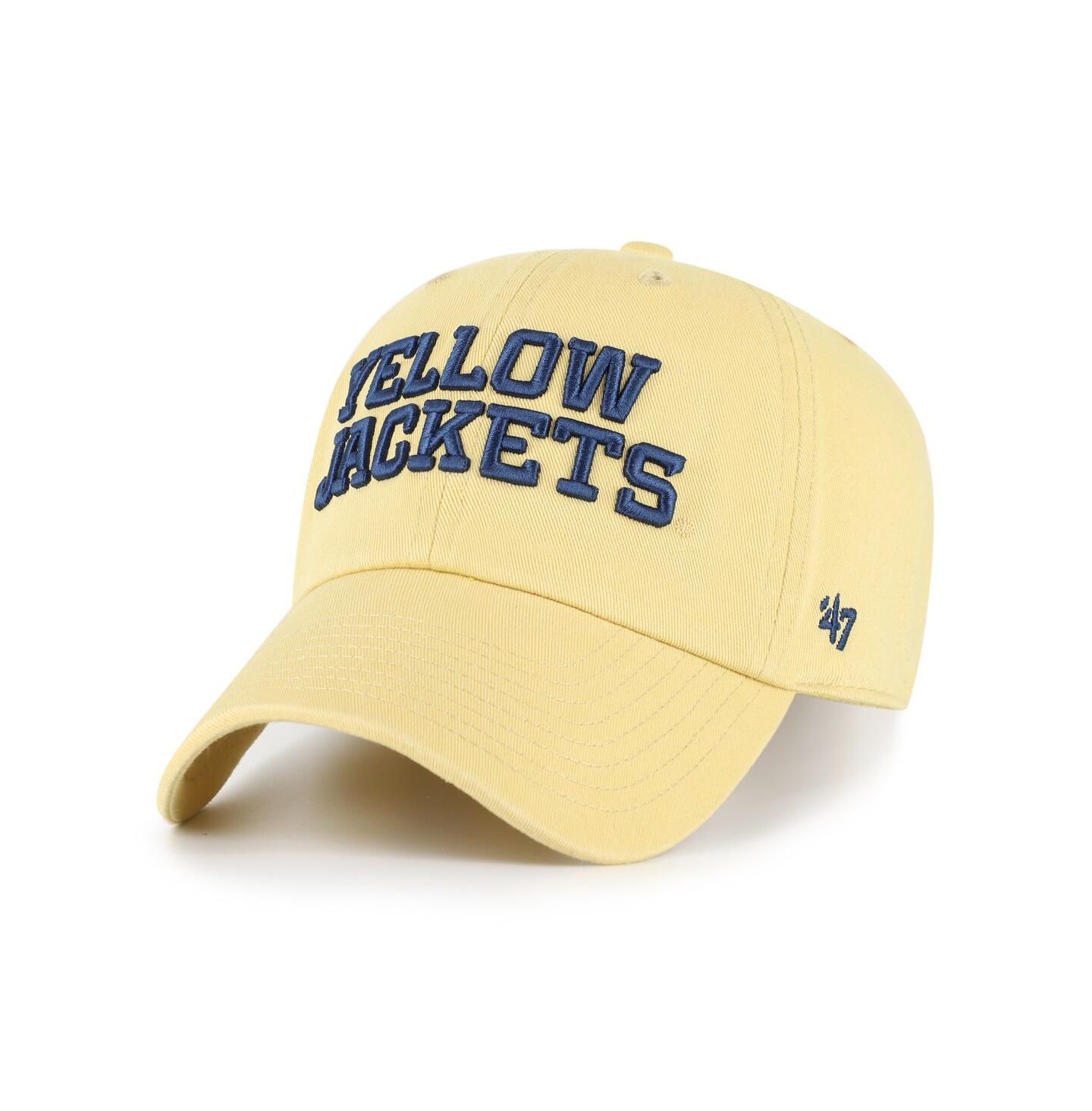 Мужские головные уборы '47 Brand Light Gold Georgia Tech Yellow Jackets Clean Up Adjustable Hat — фото 1