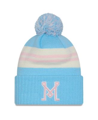 New Era - Men's Light Blue Inter Miami CF 2025 Jersey Hook Cuffed Knit with Pom Hat