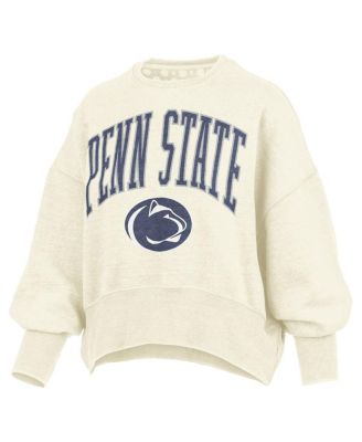 Women's Natural Penn State Nittany Lions Oversized Waist-Length Crewneck Sweatshirt