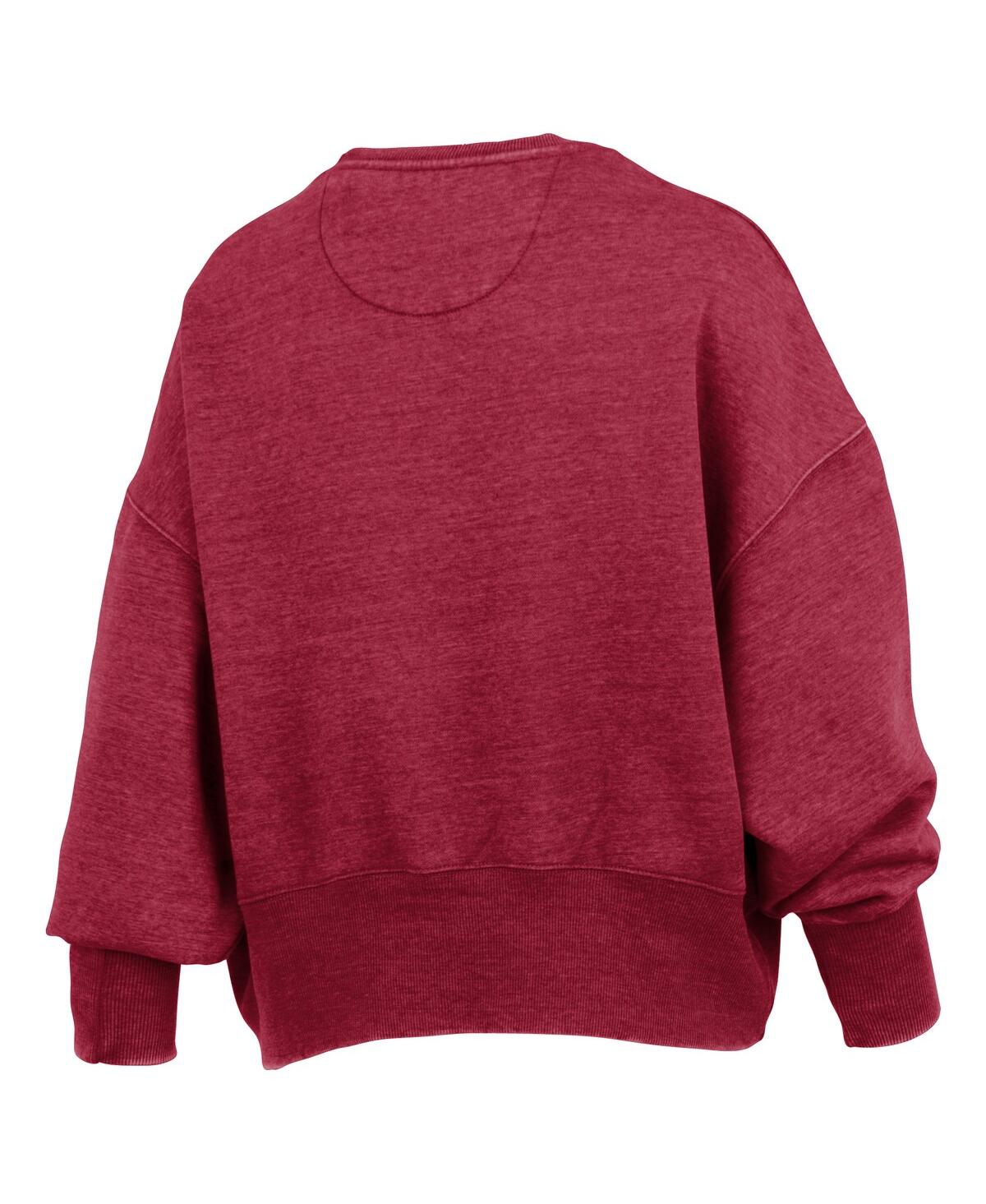 Pressbox Crimson Alabama Crimson Tide Oversized Waist-length Crewneck Sweatshirt In Red