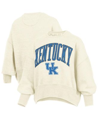 Pressbox - Women's Natural Kentucky Wildcats Oversized Waist-Length Crewneck Sweatshirt