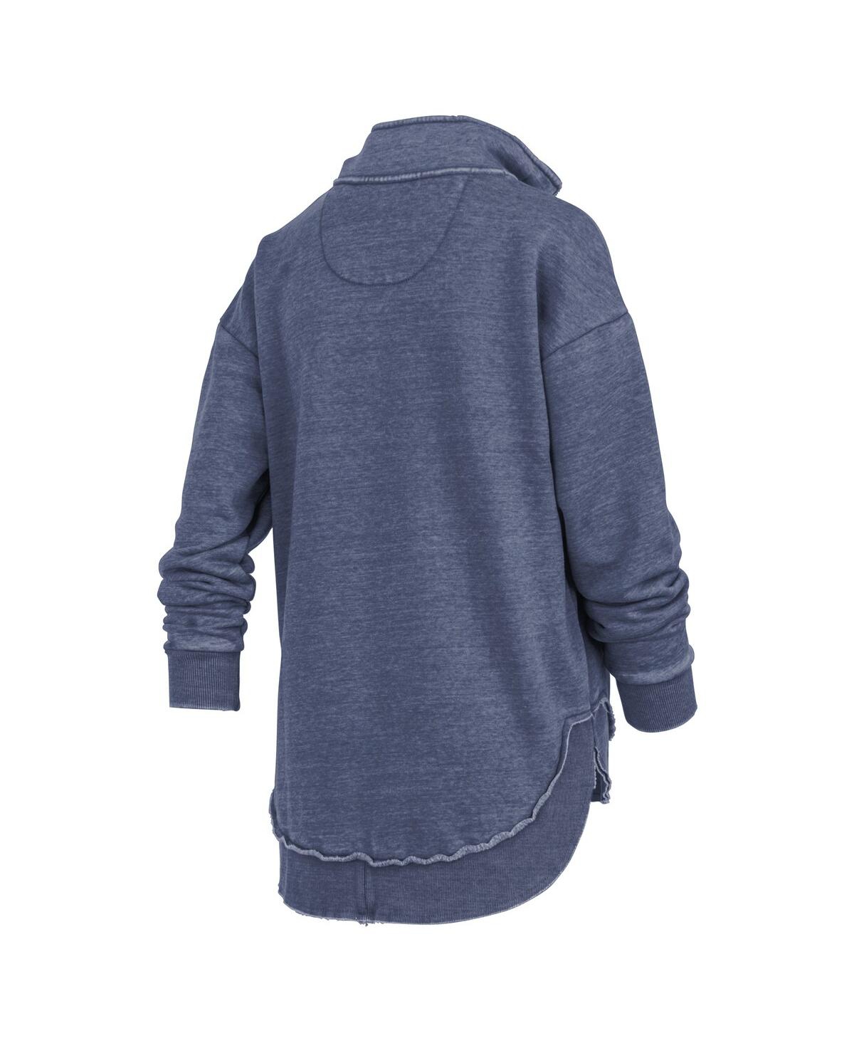 Pressbox Women's Navy Notre Dame Fighting Irish Northfork Sojourn Poncho Quarter-zip Sweatshirt In Blue