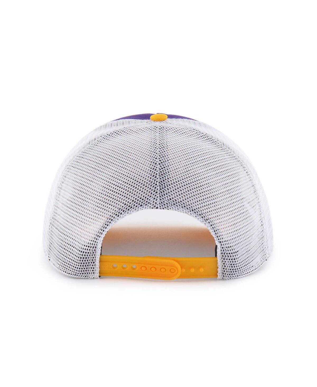 47 Brand Big Boys And Girls Purple/gold Lsu Tigers Super Stripe Hitch Adjustable Trucker Hat In Multi