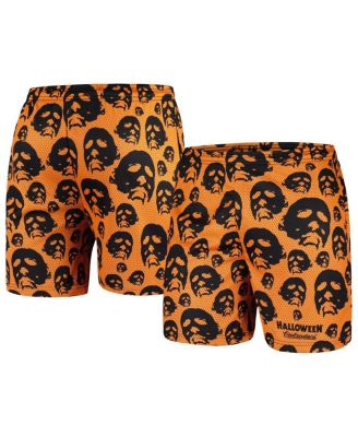 Contenders Clothing - Men's Orange Halloween Mask Off Mesh Active Shorts