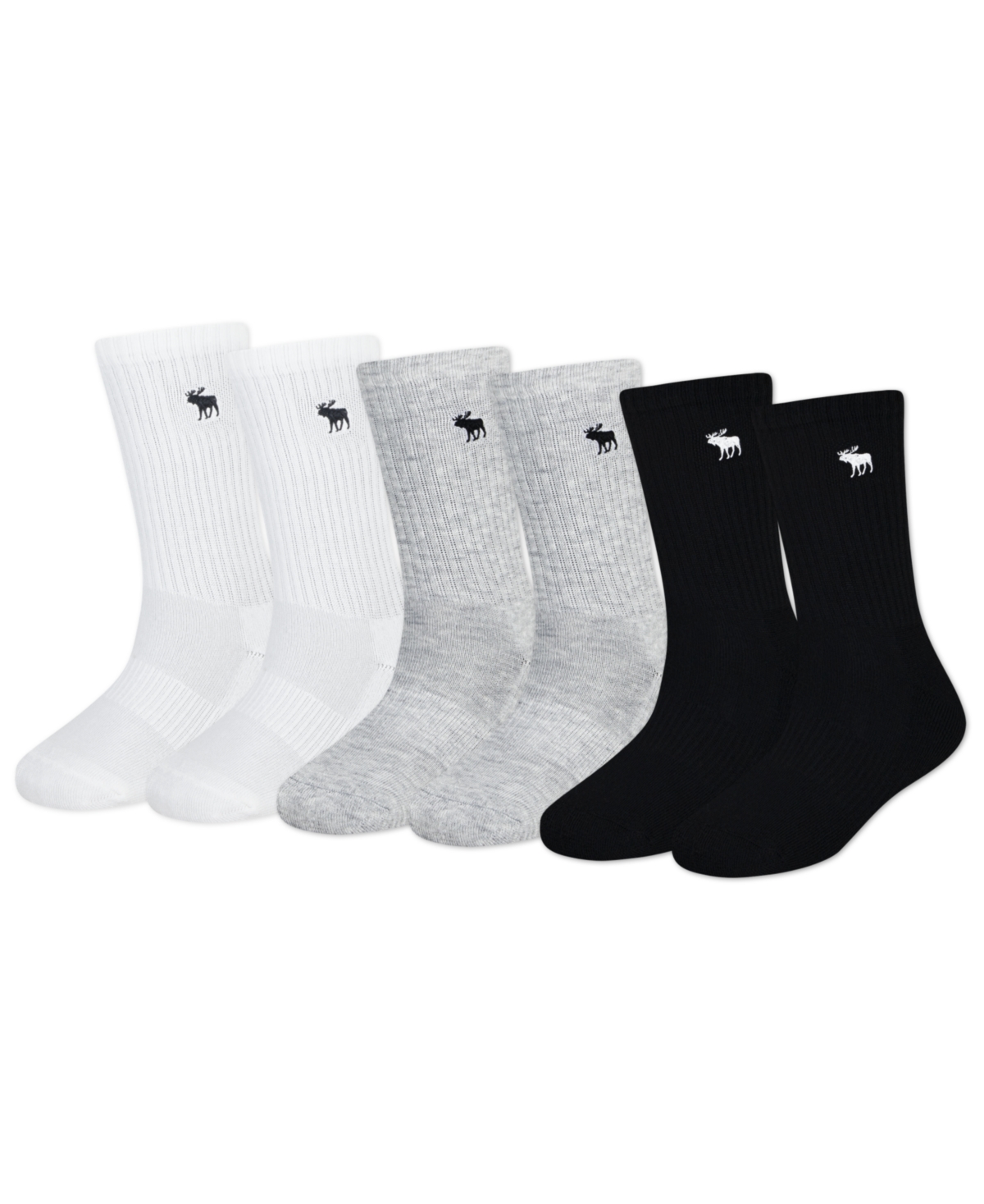 Abercrombie Little Kids 6-pack Neutral Core Crew Socks In White