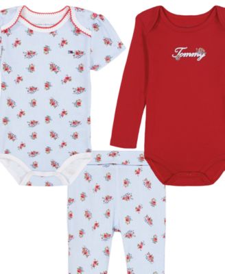 Baby Girls' Bodysuits and Leggings, 3-Piece Set