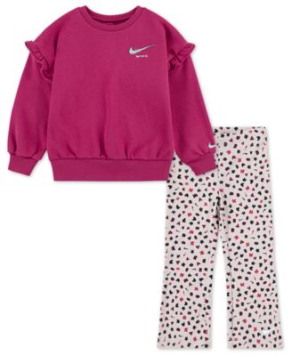 Girls' Toddler 2T-4T Essentials All-Over Print Femme Sweatshirt and Legging, 2-Piece Set