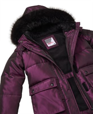 Big Girls' Iridescent Hooded Puffer Jacket