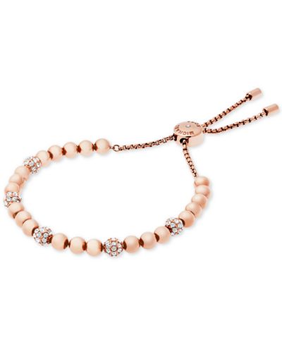 Michael Kors Beaded Pavé Slider Bracelet - Jewelry & Watches - Macy's