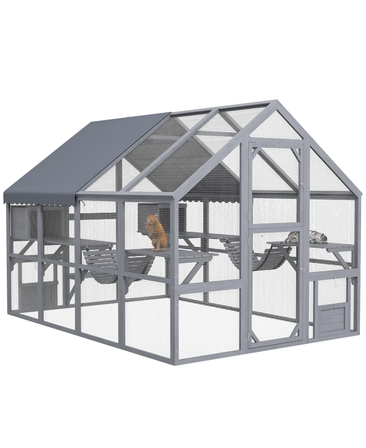 PawHut Large Catio Outdoor Cat Enclosure with Waterproof Cover