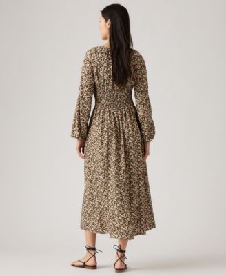 Premium Women's Fleur Tess Smocked Boho Dress