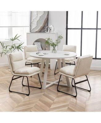 Innes 5-Pc Round Dining Set, Trestle Table with 4 Chairs