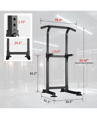 Pull Up Bar Dip Bar Power Tower Workout Dip Station Height Adjustable Free Standing Chin Up Bar