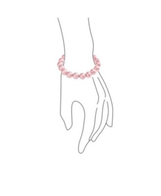 Set of 3 Stackable Stretch Bracelet with White Simulated Pearl 10MM Round Beads